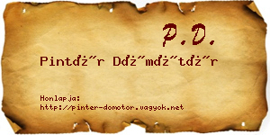 Pintér Dömötör névjegykártya